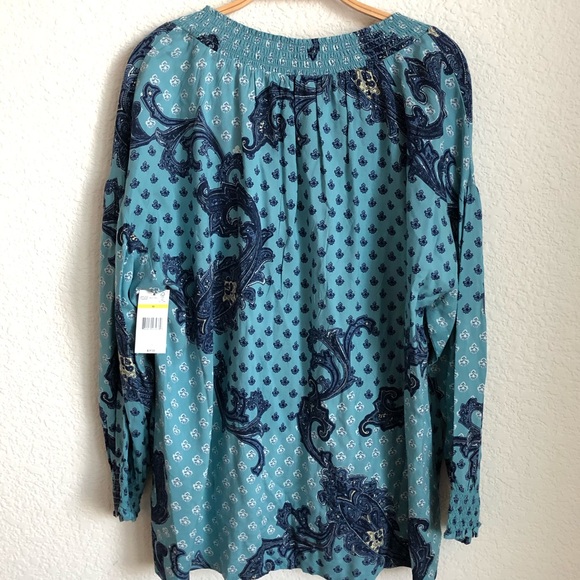 2xHP🎉Nine West 🦋 Paisley Blouse - Picture 2 of 15